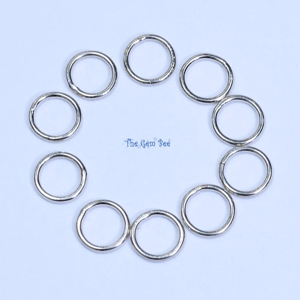 5MM 14K Solid White Gold Round CLOSED Jump Ring Finding Quantity: 5