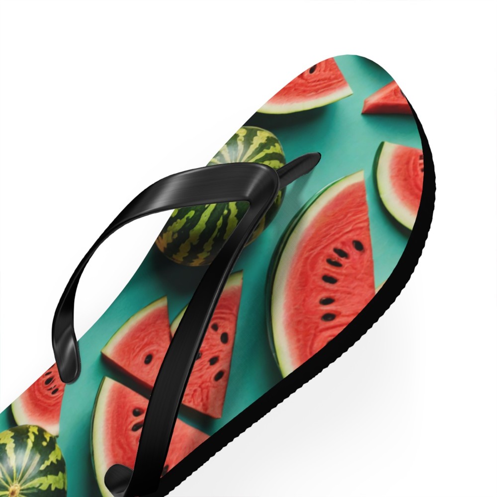 Watermelon Print Flip Flops | Summer Fruit Sandals