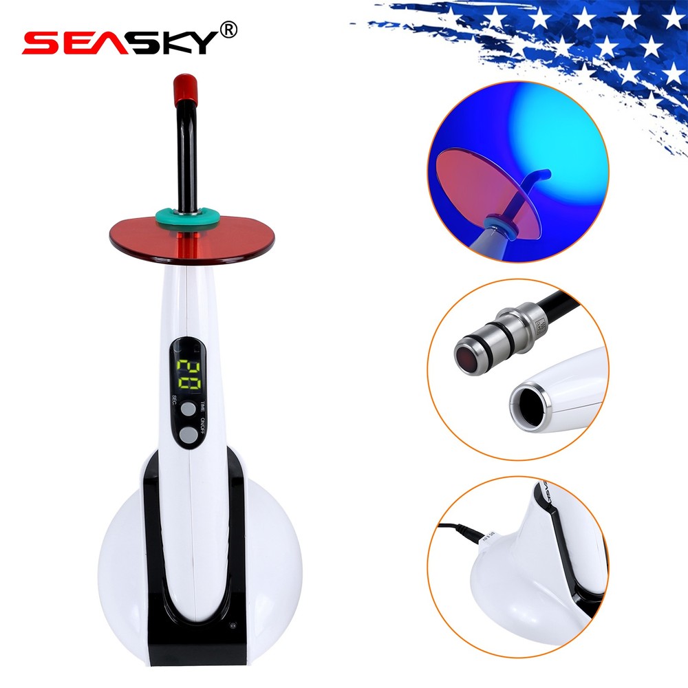 Dental Wireless LED.B Curing Light Lamp Cordless Adjustable Working Time USA