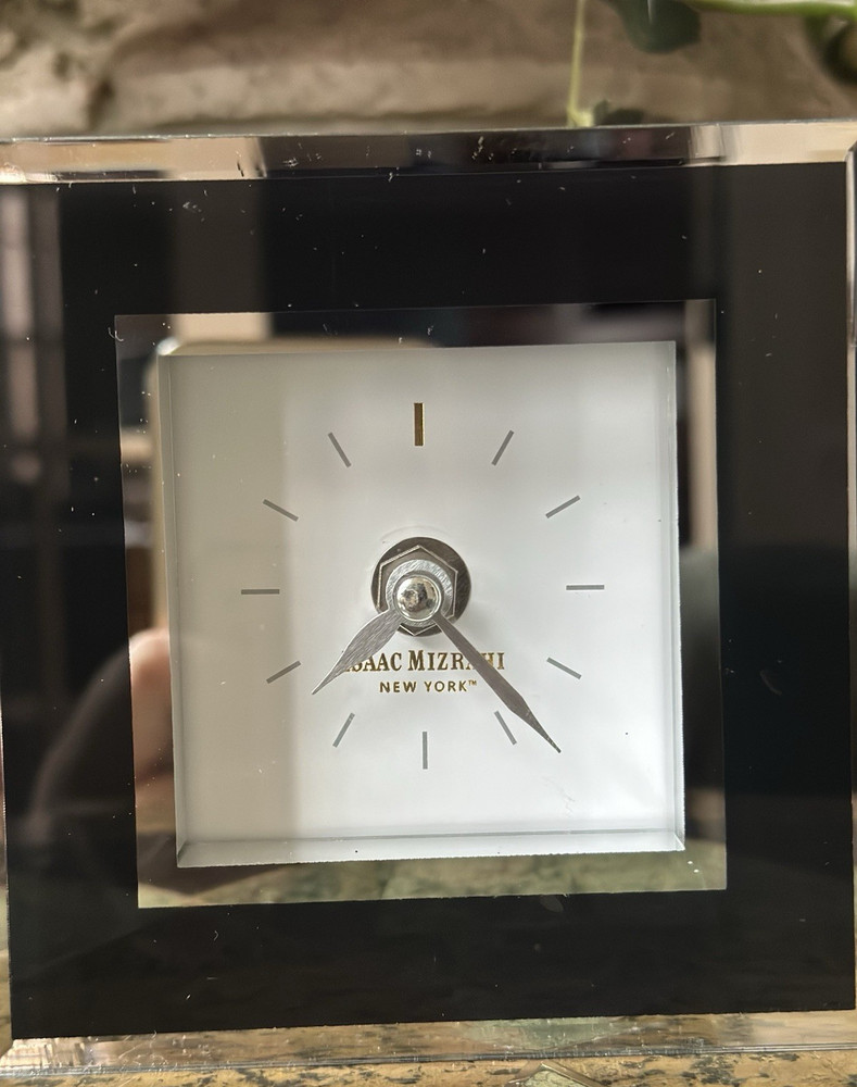 Isaac Mizrahi Square Clock - Black - 7 Inch