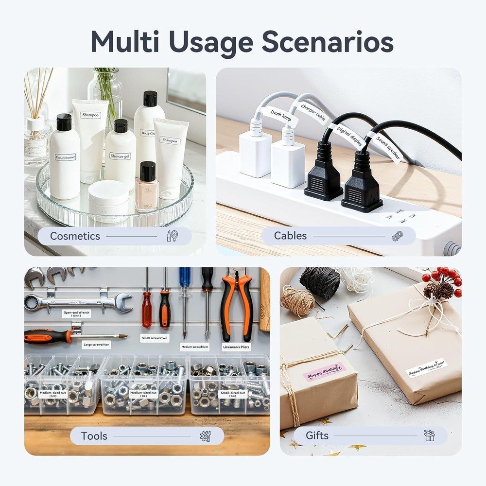 D110 Mini Label Maker: 203 DPI Bluetooth Thermal Printer for Effortless Labeling