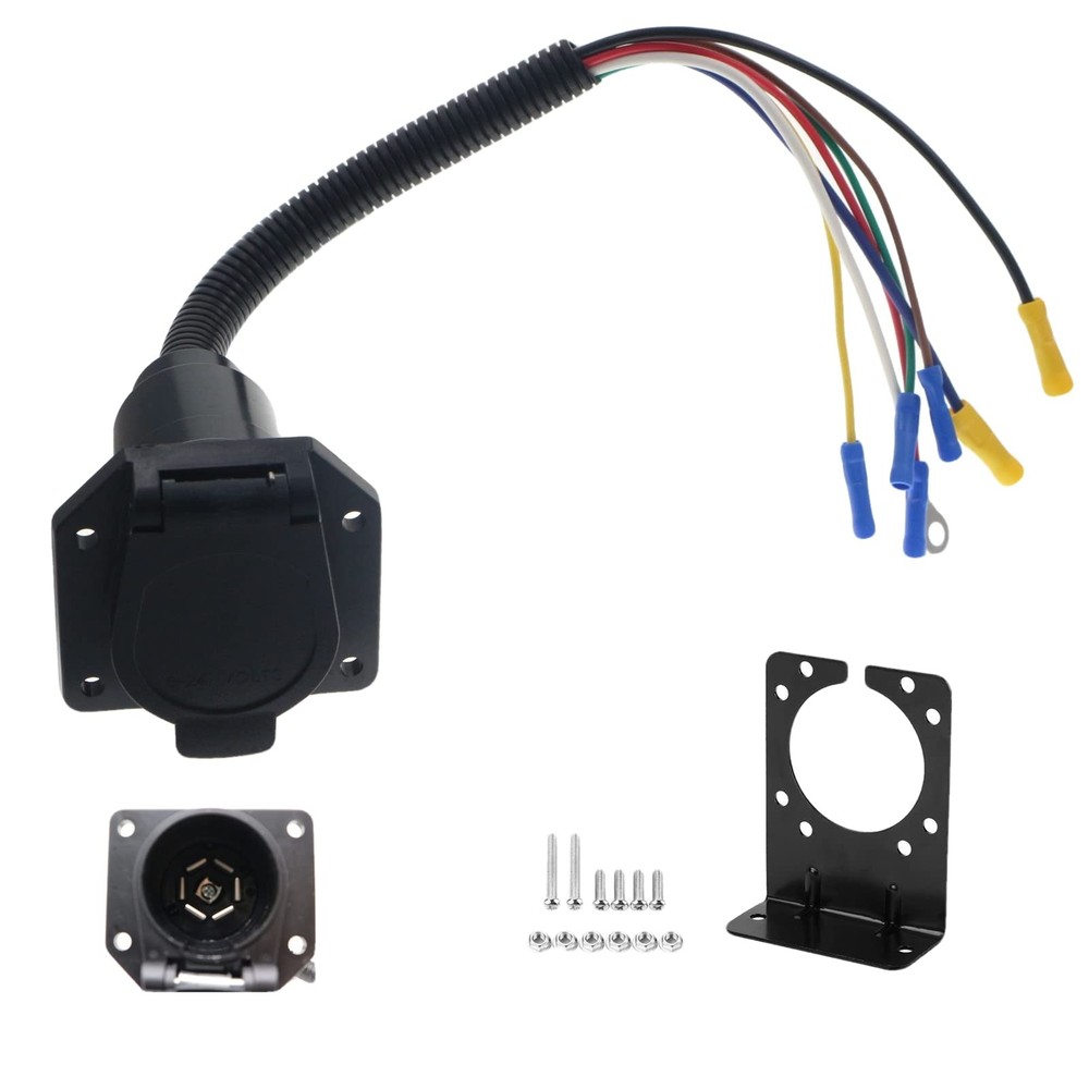 AnTo 7 Wire to 7 Way RV Trailer Light Custom Plug Harness Electrical...