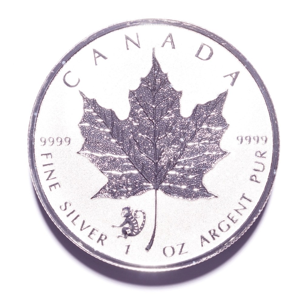 2016 Silver $5 Canadian Maple Leaf .9999 Reverse Proof Monkey Privy