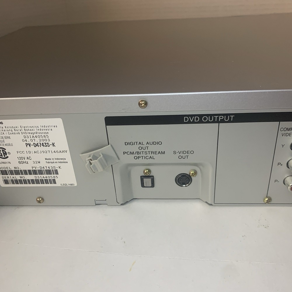 Panasonic VCR/DVD Player Model: PV-D4743S Tested Works *with Remote & Cables