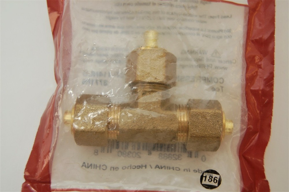 ProLine CP-114NLB 3/8" Compression Fitting Tee, Brass No. 877186