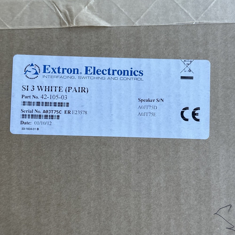 Extron Electronics SI-3 Compact Full Range Surface Mount Speakers 42-105-03 NIB