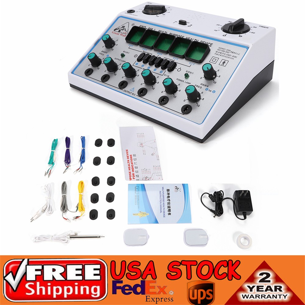 KWD-808 Electro Output Patch Massager Acupuncture Stimulator Device 6 Channel
