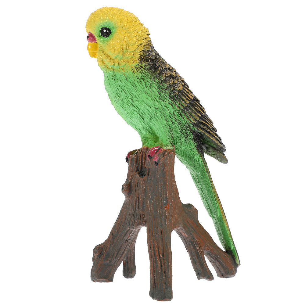 Artificial Parrot Figurine Lifelike Bird Model Standing Statue Decorative Model
