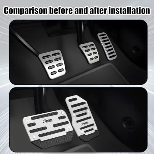 2PCS Car Transmission Pedal Cover Kits, Automatic Non Automatic/2PCS Silver