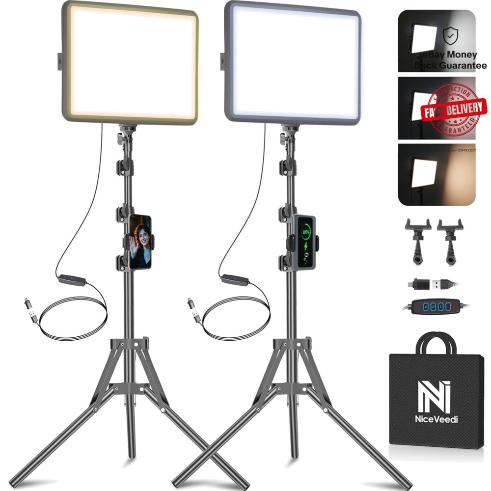 Professional 2800-6500K LED Light Kit for YouTube, Game Streaming & Vlogging