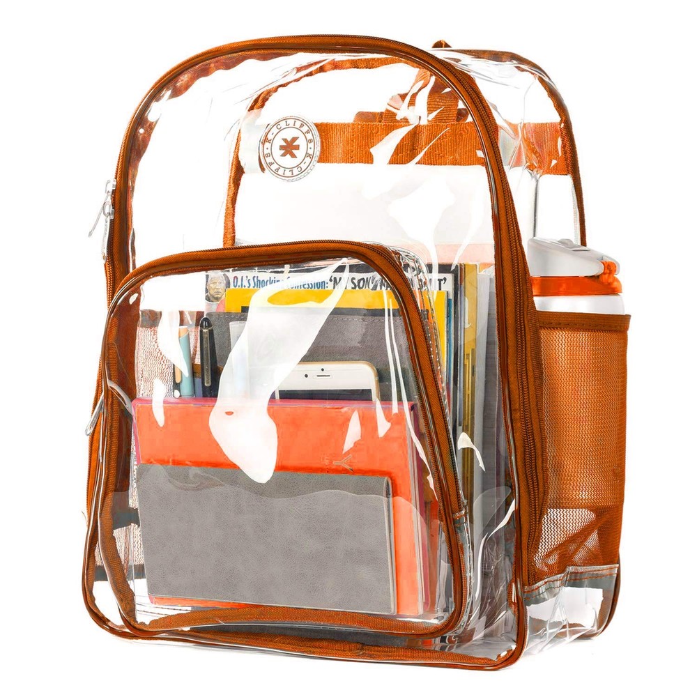 Heavy Duty Clear Backpack Transparent School Bag Large See Through Daypack