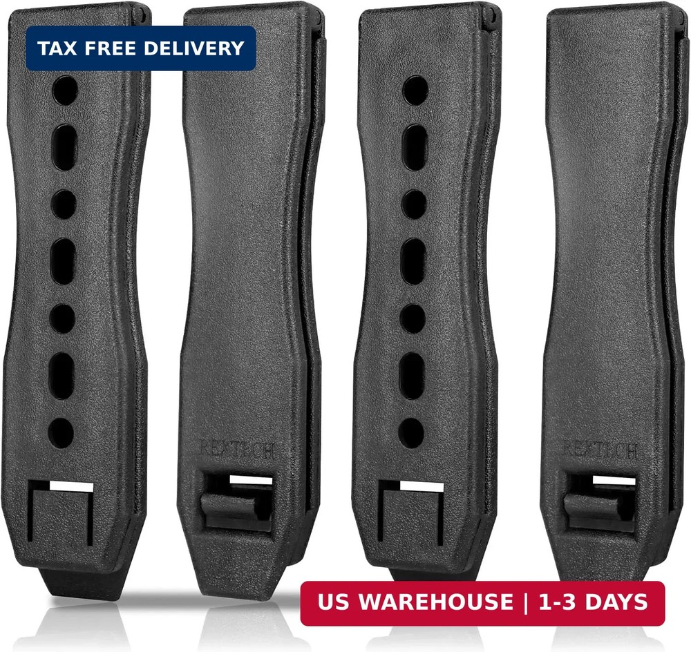 REXTECH 3-inch Molle Clips 4-Pack, Molle Attachment for Vests, Holsters, Backpac