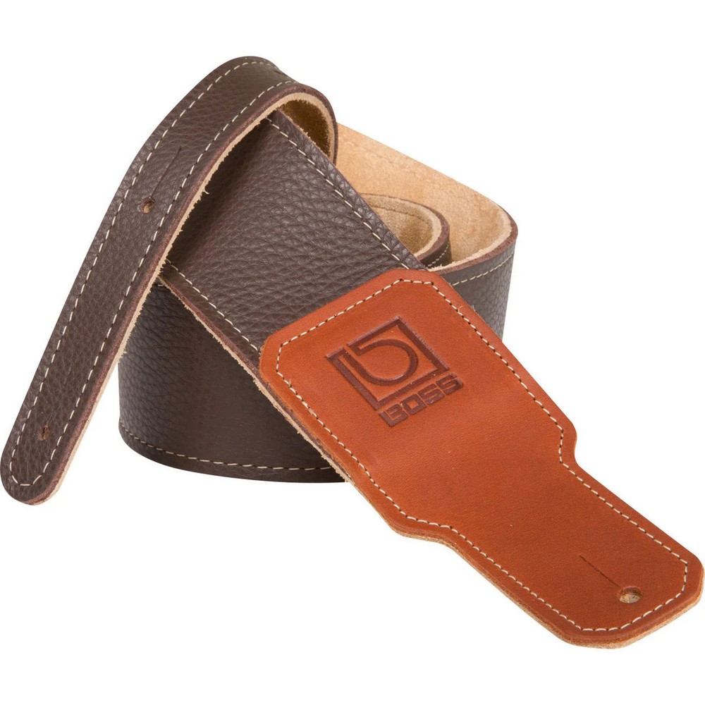 Boss BSL-30-BRN 3" Brown Leather Instrument Strap