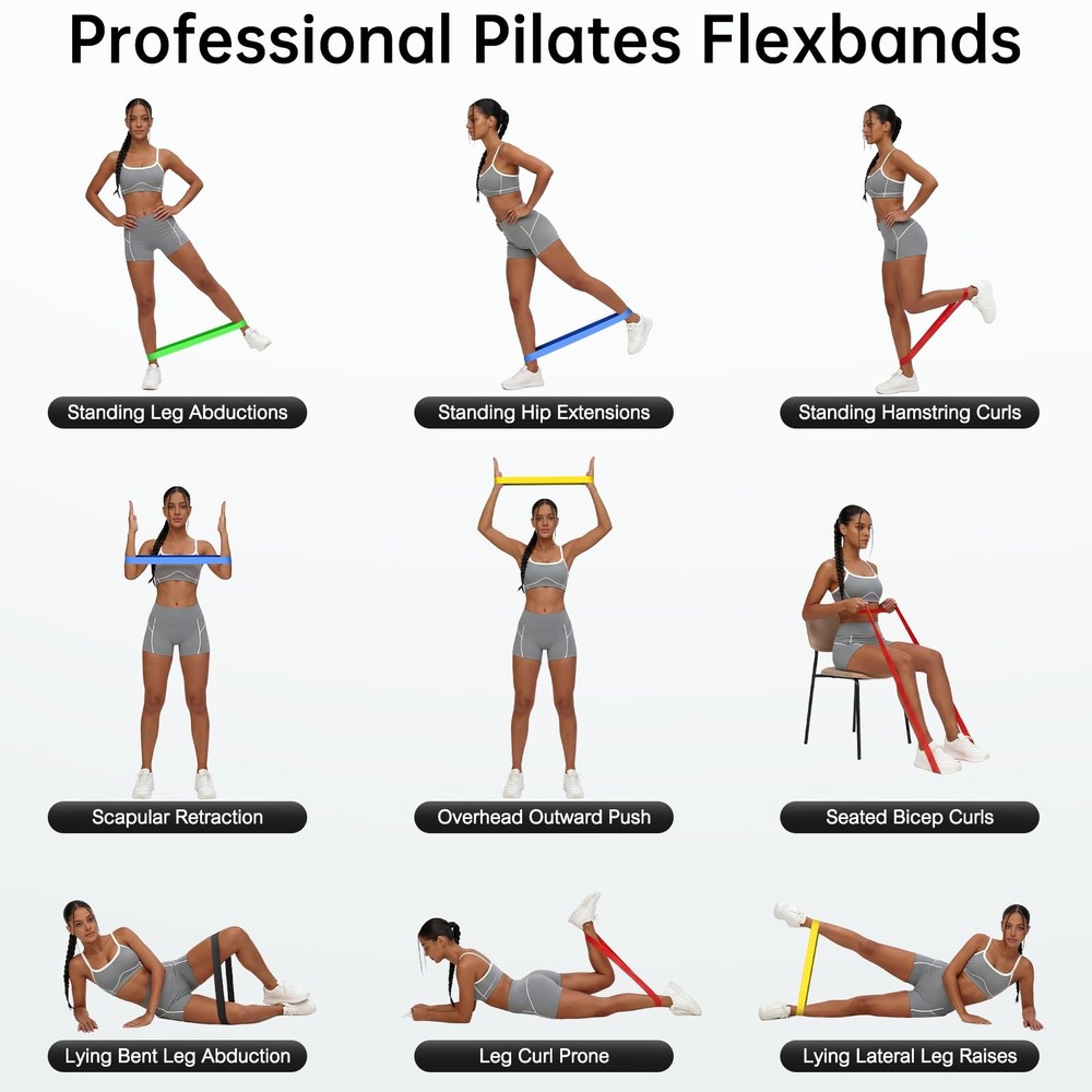 Resistance Bands for Working Out, 5-Pack Elastic Exercise Colorful