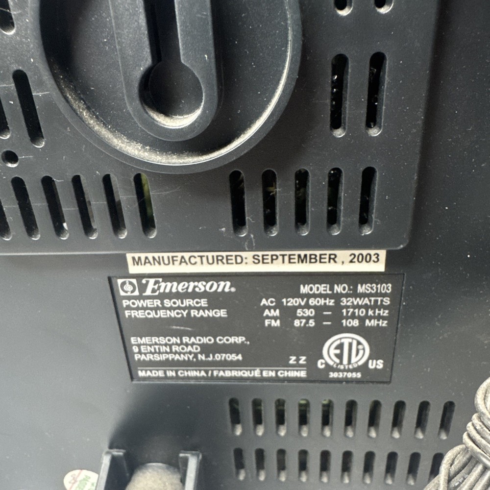 Emerson MS3105 3-Disc CD Player AM/FM Stereo Wall Mountable Tested Working READ