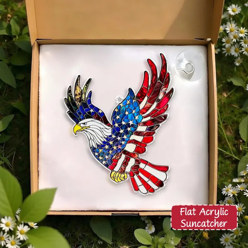 Patriotic Eagle Suncatcher Acrylic USA Window Decor
