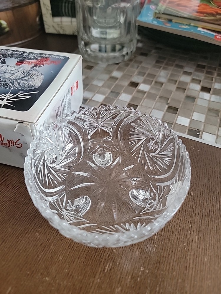 Starlyt AnnaHutte Footed Lead Crystal Bowl 4" Diameter Candy Dish