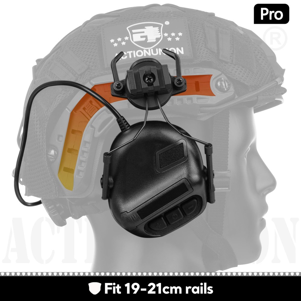 Tactical Headset with Active Noise Canceling for Airsoft Fast Helmet (Black)