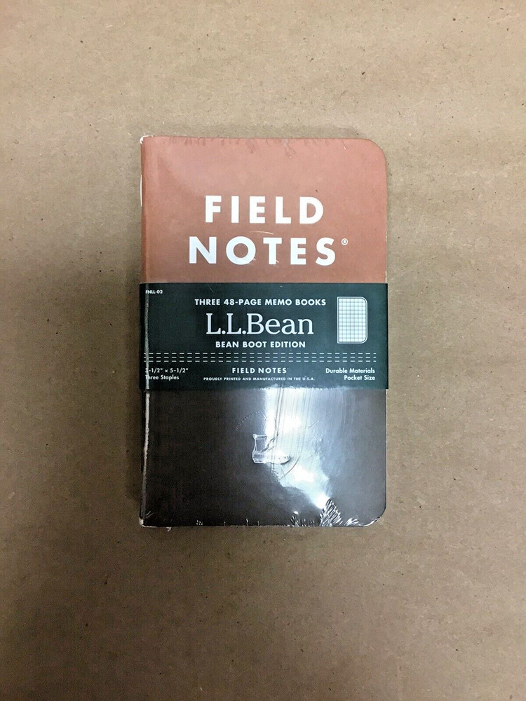 Field Notes 'L.L.Bean' SEALED 3-Pack Memo Notebooks FNLL-02