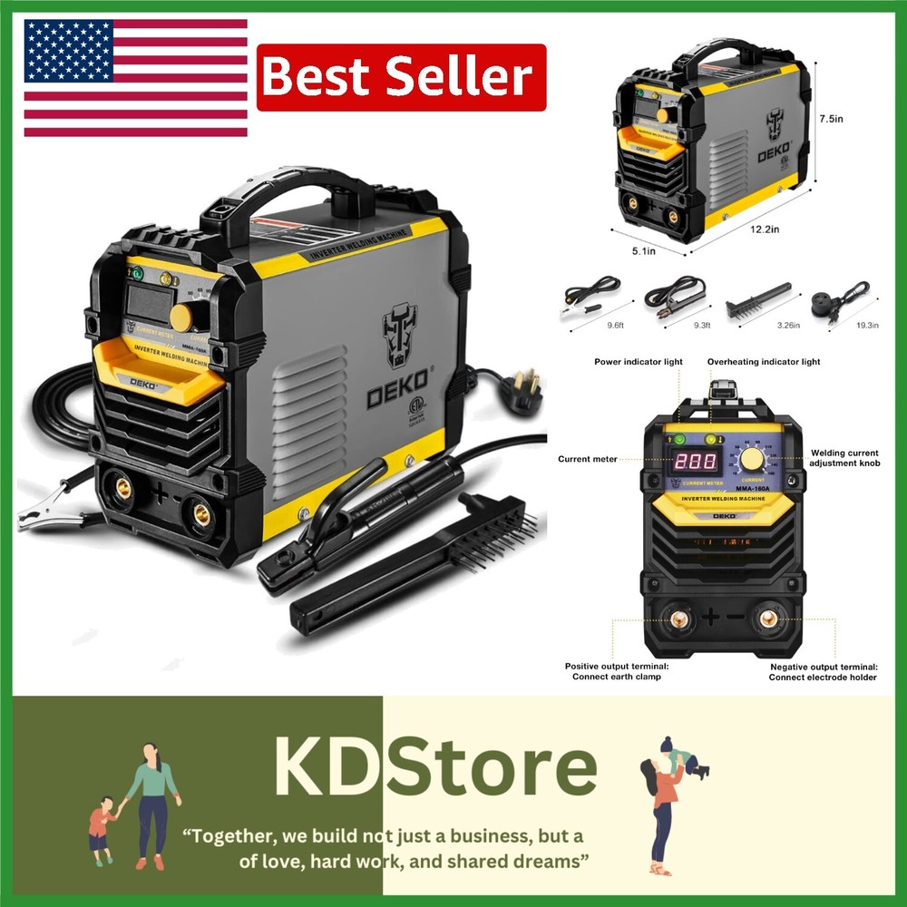 Compact 160A ARC Welder with LCD Display - Energy-Efficient IGBT Technology