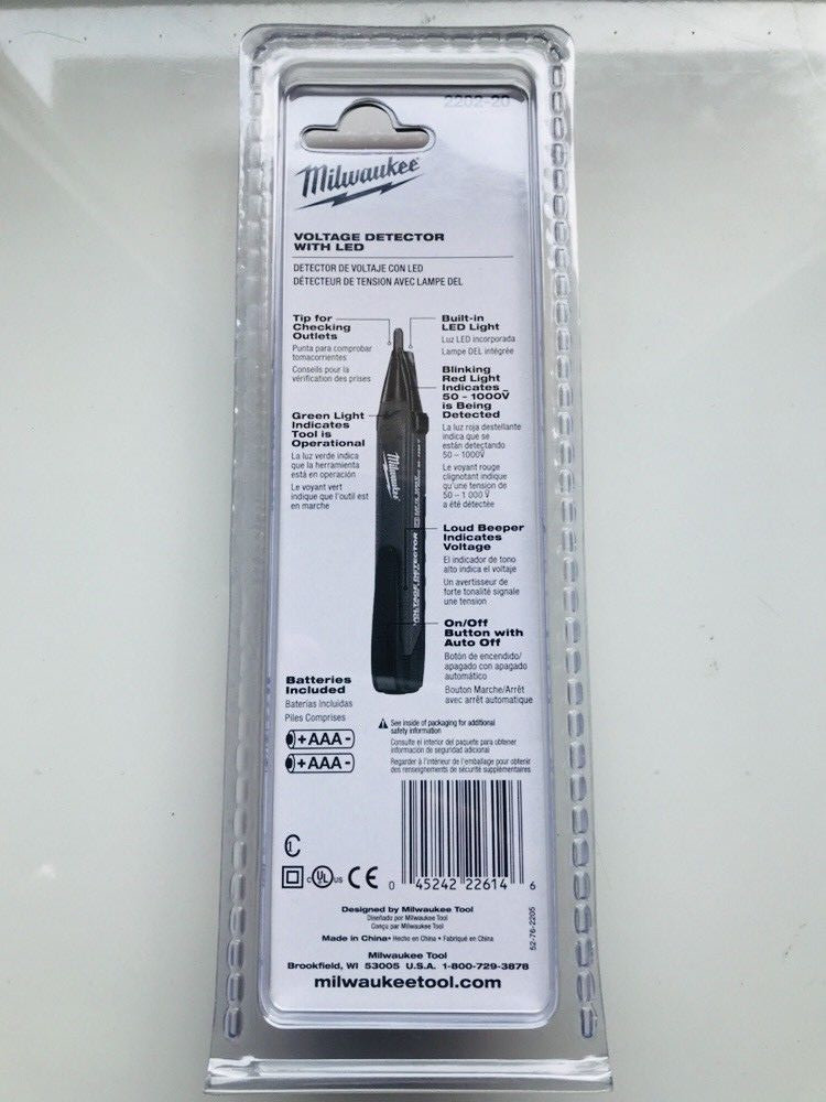 MILWAUKEE 2202-20 Voltage Detector with LED Light