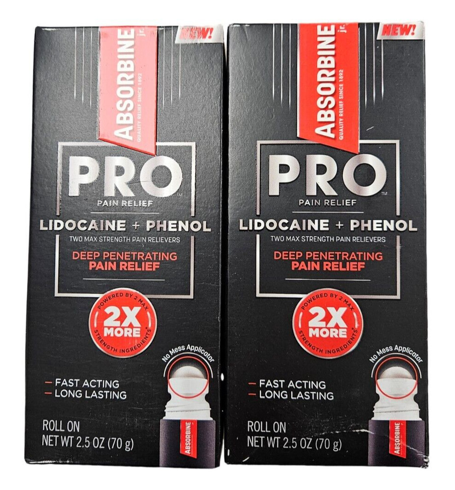 Absorbine PRO Pain Relieving Roll-On 2.5oz ( 2 pack ) -- black