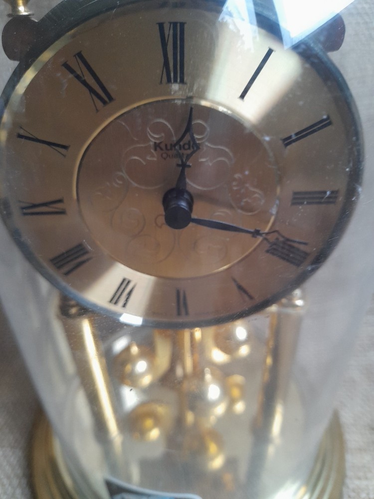 vintage Kundo Quartz Clock Germany Gold Colour