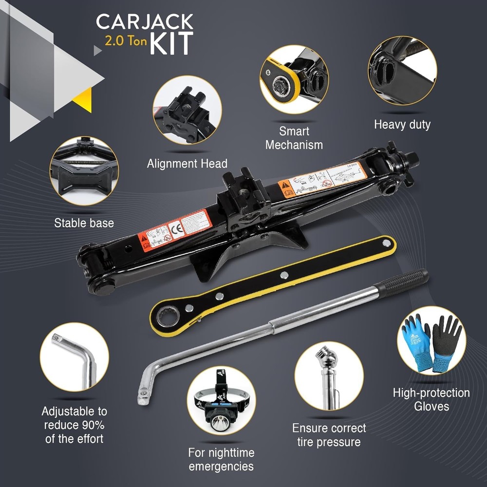 Car Jack Kit - Portable Black