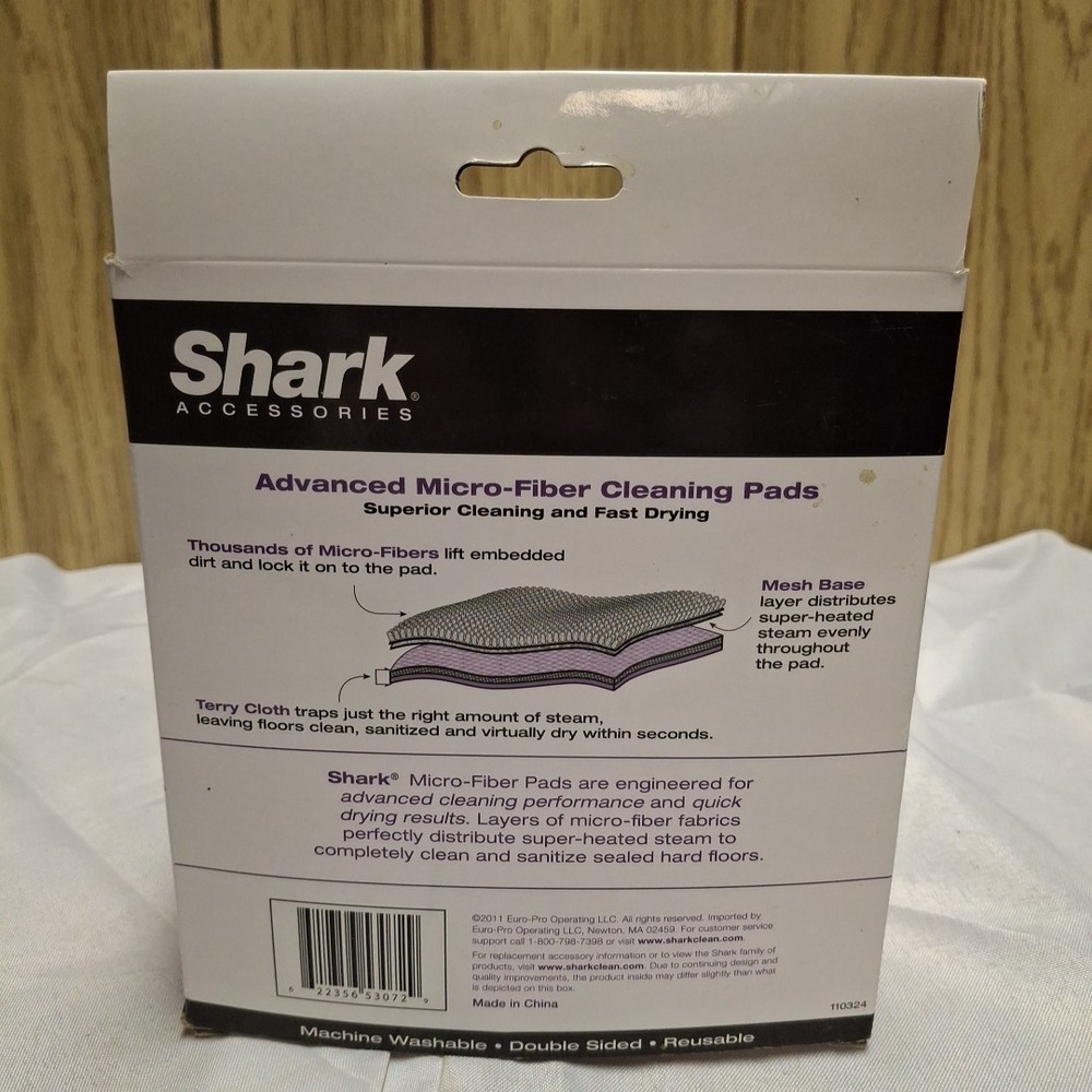 Shark Accessories - Advanced Micro-fiber Cleaning Pads 2 Rectangle Cleaning￼ Pad