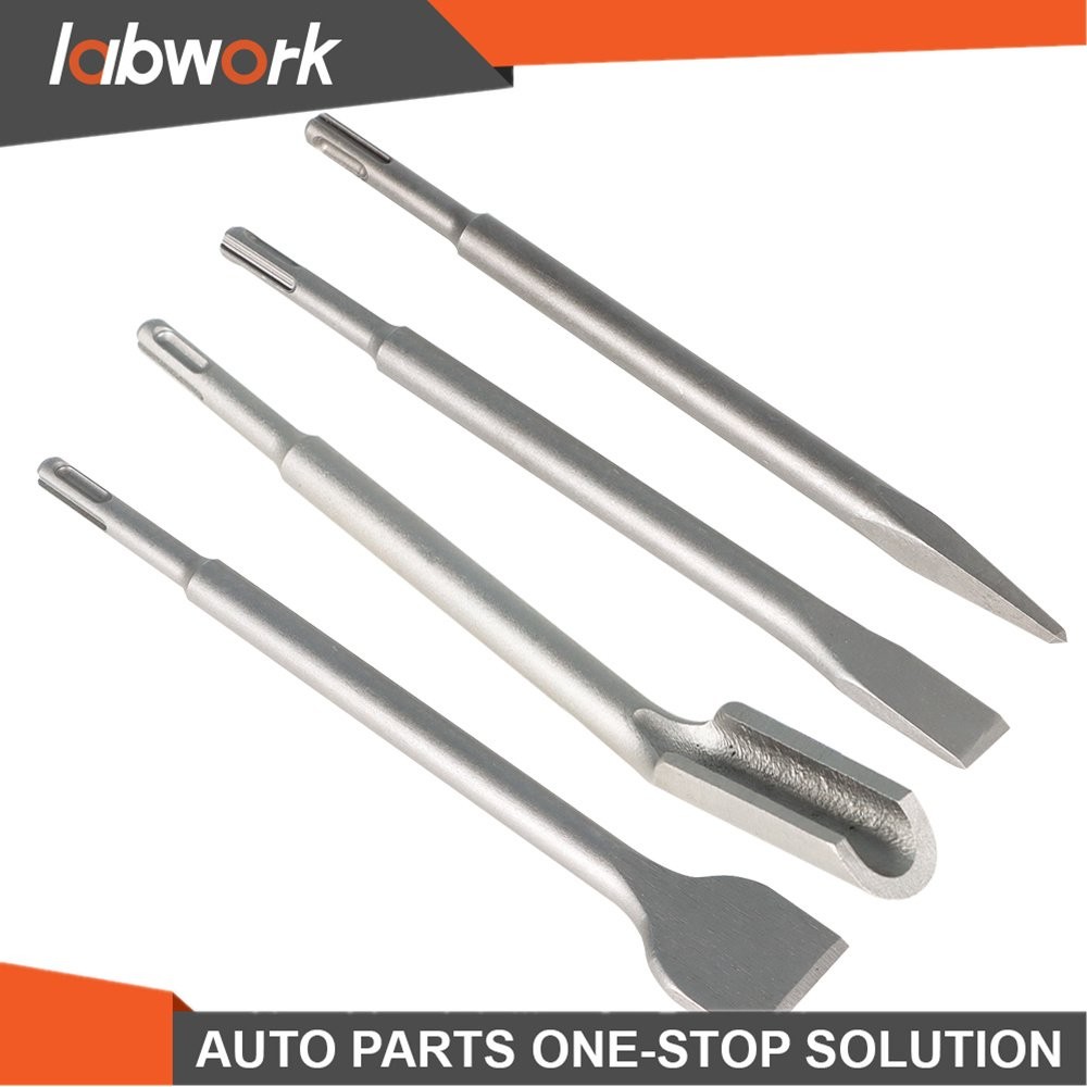 Labwork 4 Pack SDS Plus Chisel Bits -Flat Chisel Grooving Chisel & Point Chisel