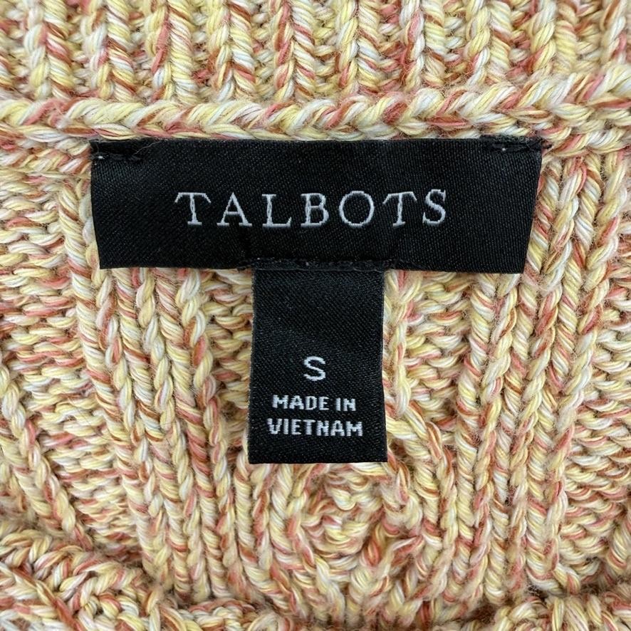 Talbots Sweater Pullover Womens S Multicolor Cable-Knit Crew Neck Collarless
