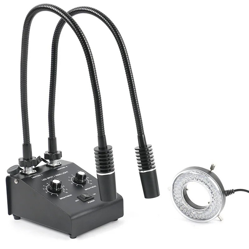 3 In 1 White Led Industrial Camera Light Source Dual Branch Microscope Dual