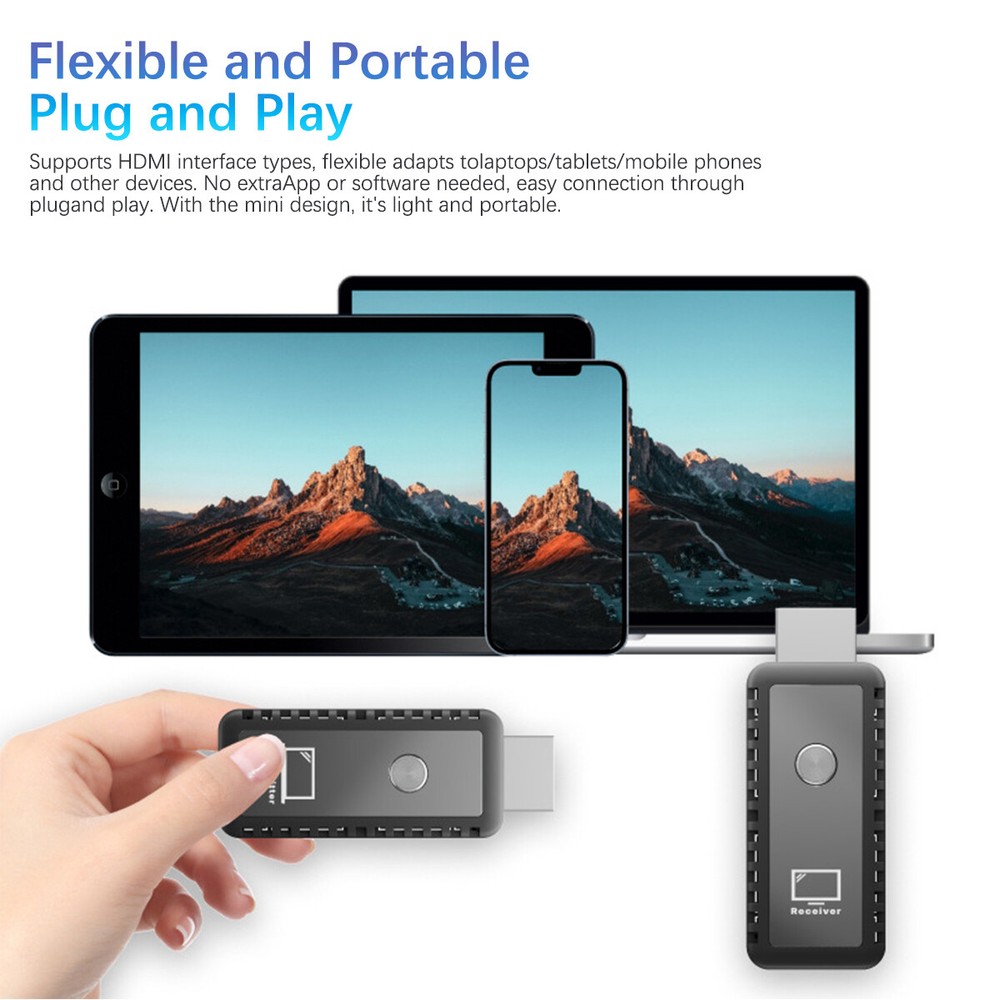 Wireless HDMI Video Transmitter & Receiver PC To TV Stick Screen Share Extender