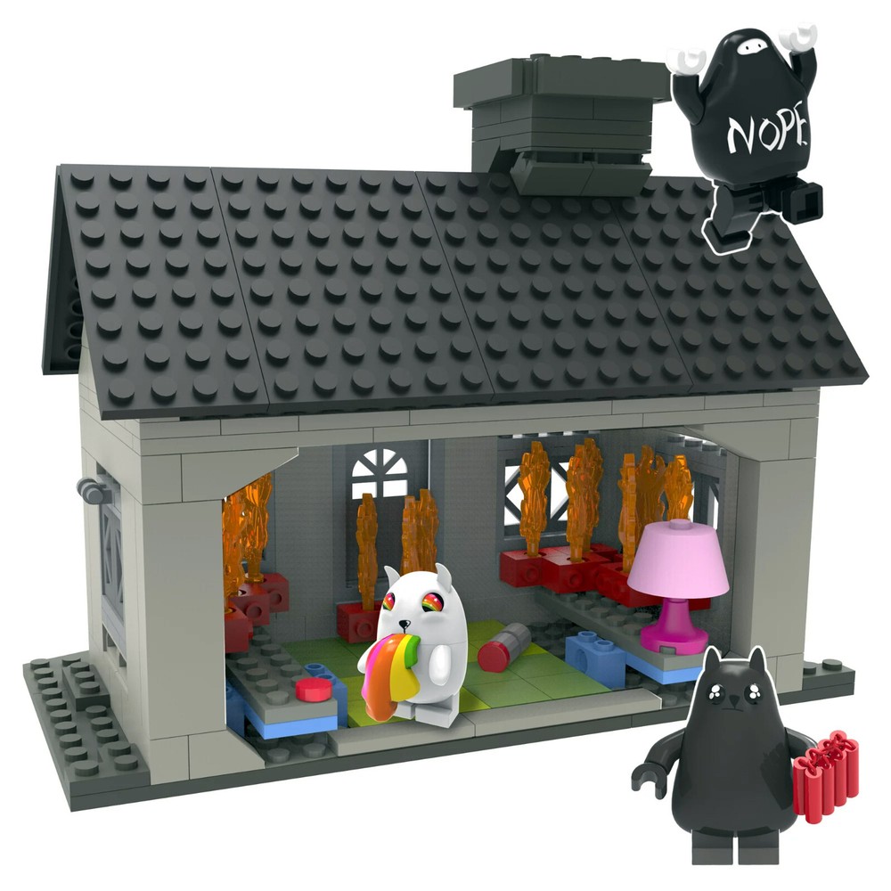 Exploding Kittens EXPLODING HOUSE Construction Set 317 pieces Bonus Card NEW