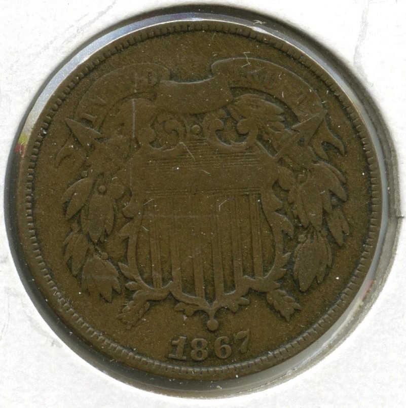 1867 2-Cent Coin - Two Cents - Q430