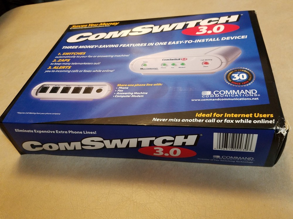 Command Communications ComSwitch 3.0 Shares Phone line between multiple devices