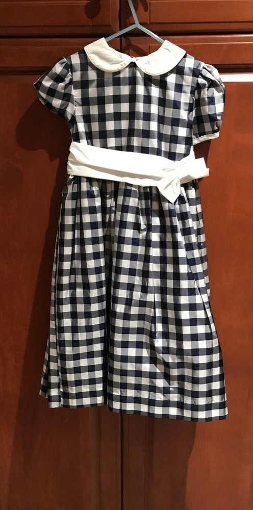 Hartstrings Twins Dresses +Tie BGG Holiday Blue White 5 6