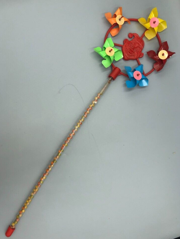 Vintage GERMAN CANDY Container PINWHEEL Plastic Straw Tube