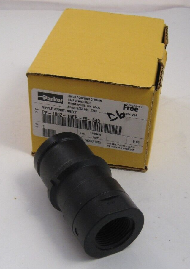 PARKER PF-1002-16FP-E5 Thermoplastic Non-Spill Coupling - 1" - EPR Seal - PF