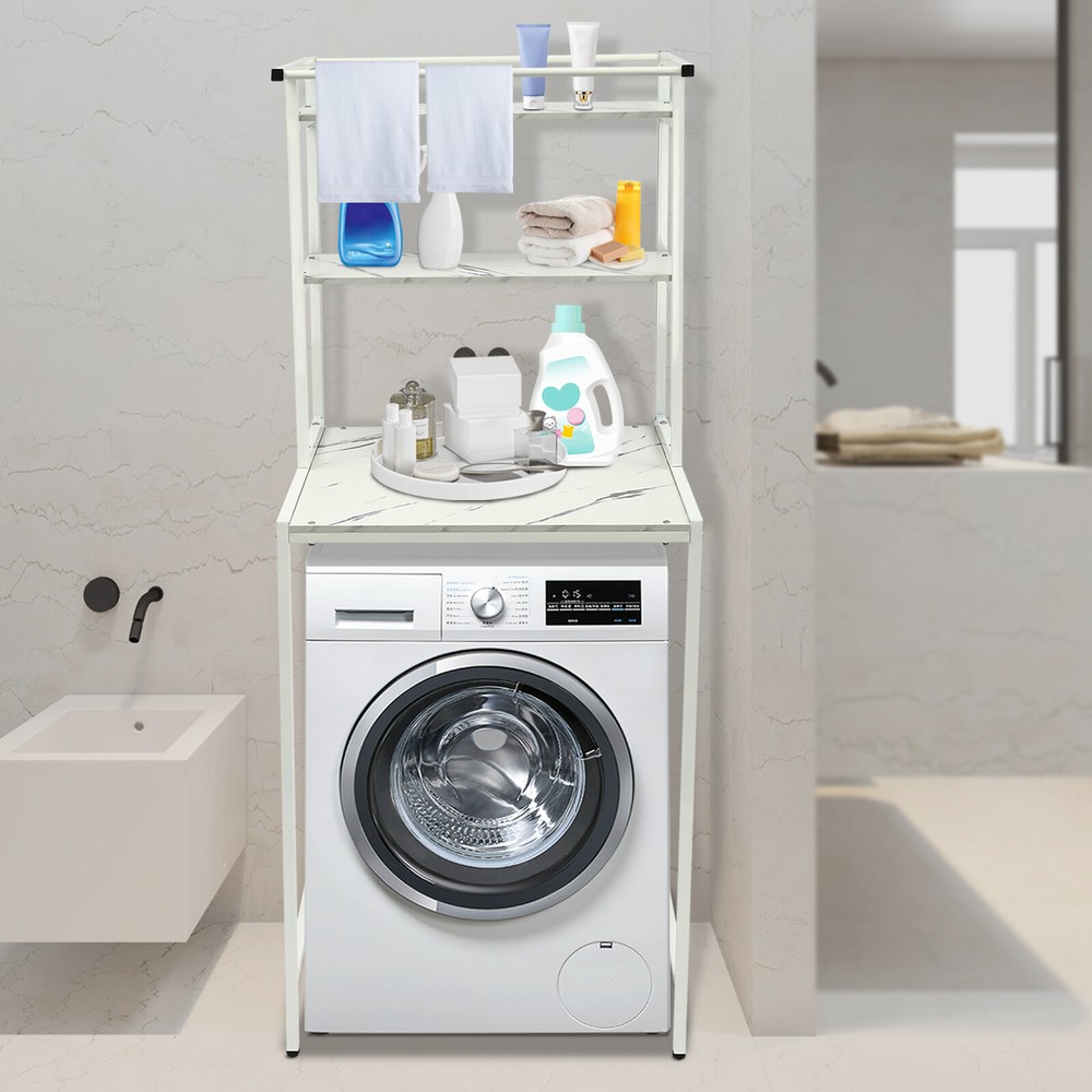 Washer & Dryer Storage Shelf Bathroom Space Saving Organizer Rack Standing Rack