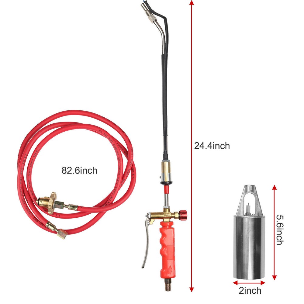 Propane Weed Torch Burner Ice Melter Push Button Igniter With 79" Hose Portable