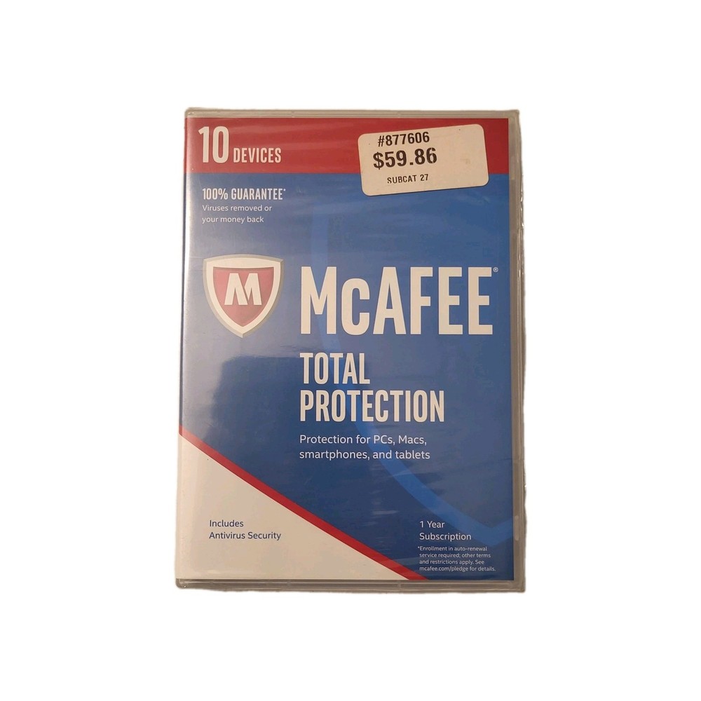 McAFEE Total Protection 2016 -Includes Antivirus Security for 10 DEVICES NEW