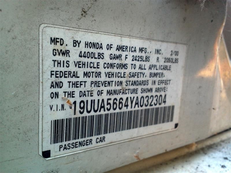 Engine ECM Electronic Control Module Lower Center Dash Fits 01-02 CL 3238392