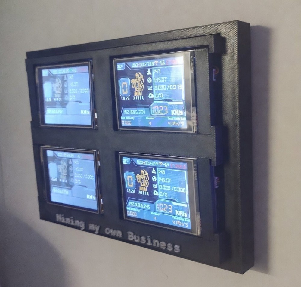 NM Nerd Miner Crypto Mining Rig - 4 x 1060 kh/s Wall Mountable - Mining Rig