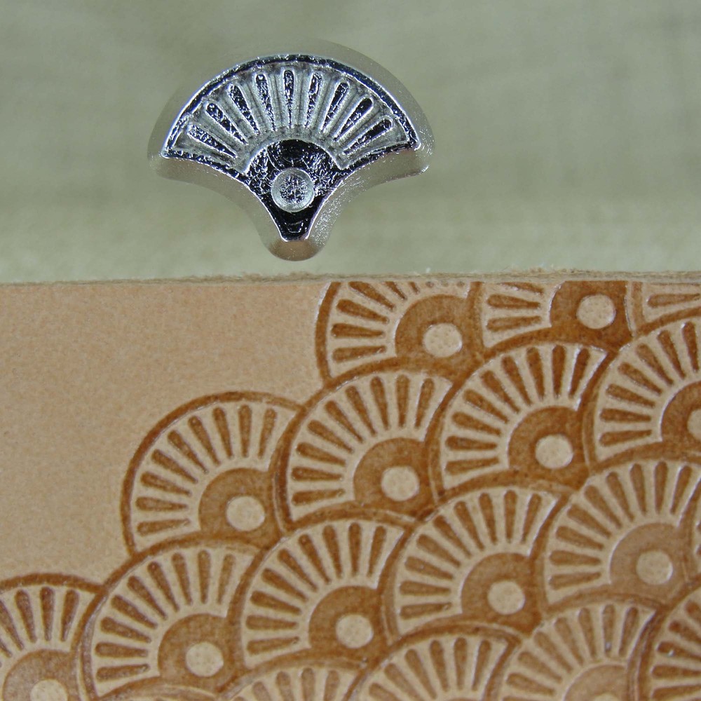 Leather Stamping Tool - Petal Shell w/ Dot Stamp