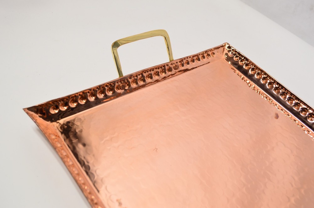 Coppermill Kitchen Vintage Inspired Hammered Copper Tray Large