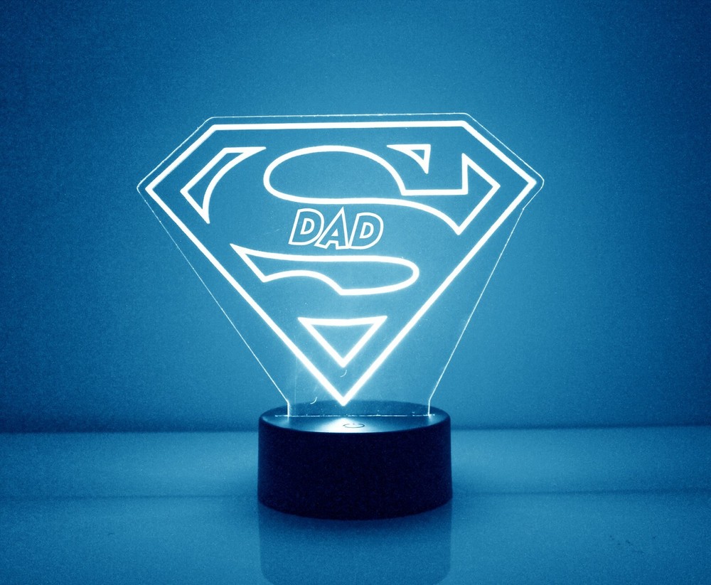 Superman Personalized FREE Superhero LED Night Light Lamp with Remote Control