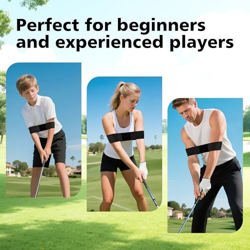 2 Pack Golf Swing Training Aid Swing Correcting Arm Band for Muscle Memory &