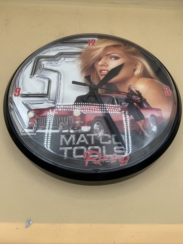 Matco Tools Racing Wall Clock 1955 Chevy Bel Air wagon. Works as it should.
