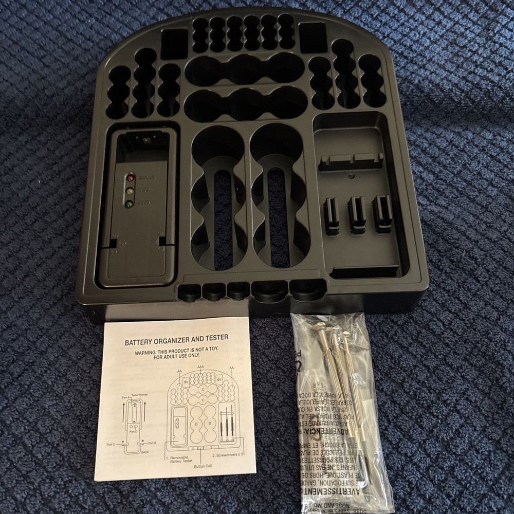 Avon Battery Organizer and Tester with Screwdrivers NIB